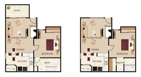 two pictograms of a floor plan of a house